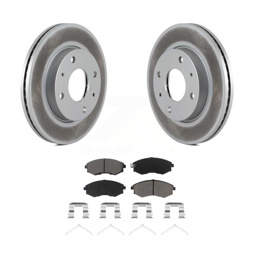 Front Coated Brake Rotor & Ceramic Pad Kit For Hyundai Elantra Sonata Kia Optima