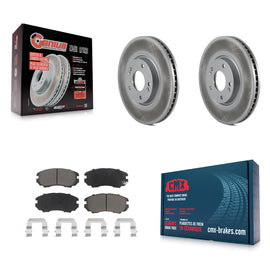 Front Coated Disc Brake Rotors And Ceramic Pads Kit For Hyundai Azera Kia Amanti