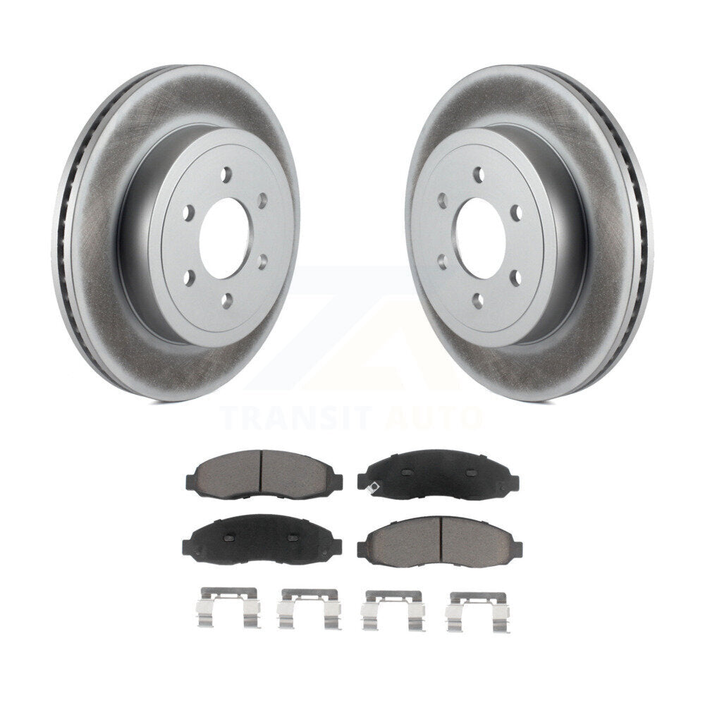 Front Coated Disc Brake Rotors And Ceramic Pads Kit For 2003-2004 Dodge Dakota