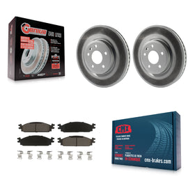 [Front] 2009-2010 Lincoln MKS Premium Coated Rotors & Ceramic Pads Brake Kit For Max Braking