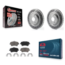 Charger l'image dans la galerie, Front Coated Disc Brake Rotors And Ceramic Pad Kit For Mercedes-Benz SLK280 C320