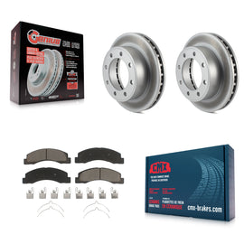 Front Coat Brake Rotor Ceramic Pad Kit For Ford F-250 Super Duty F-350 Excursion