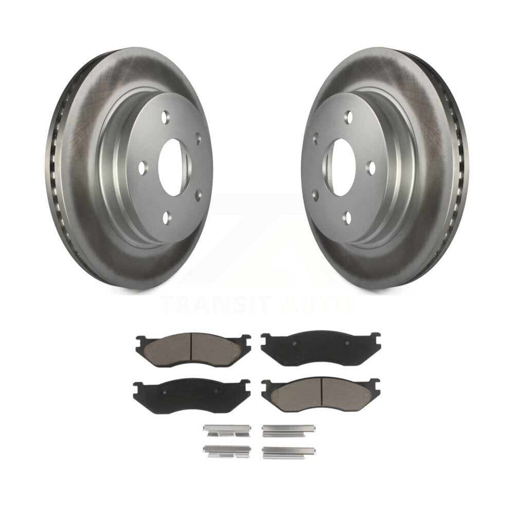 Front Coated Disc Brake Rotors And Ceramic Pads Kit For Dodge Ram 1500 Durango