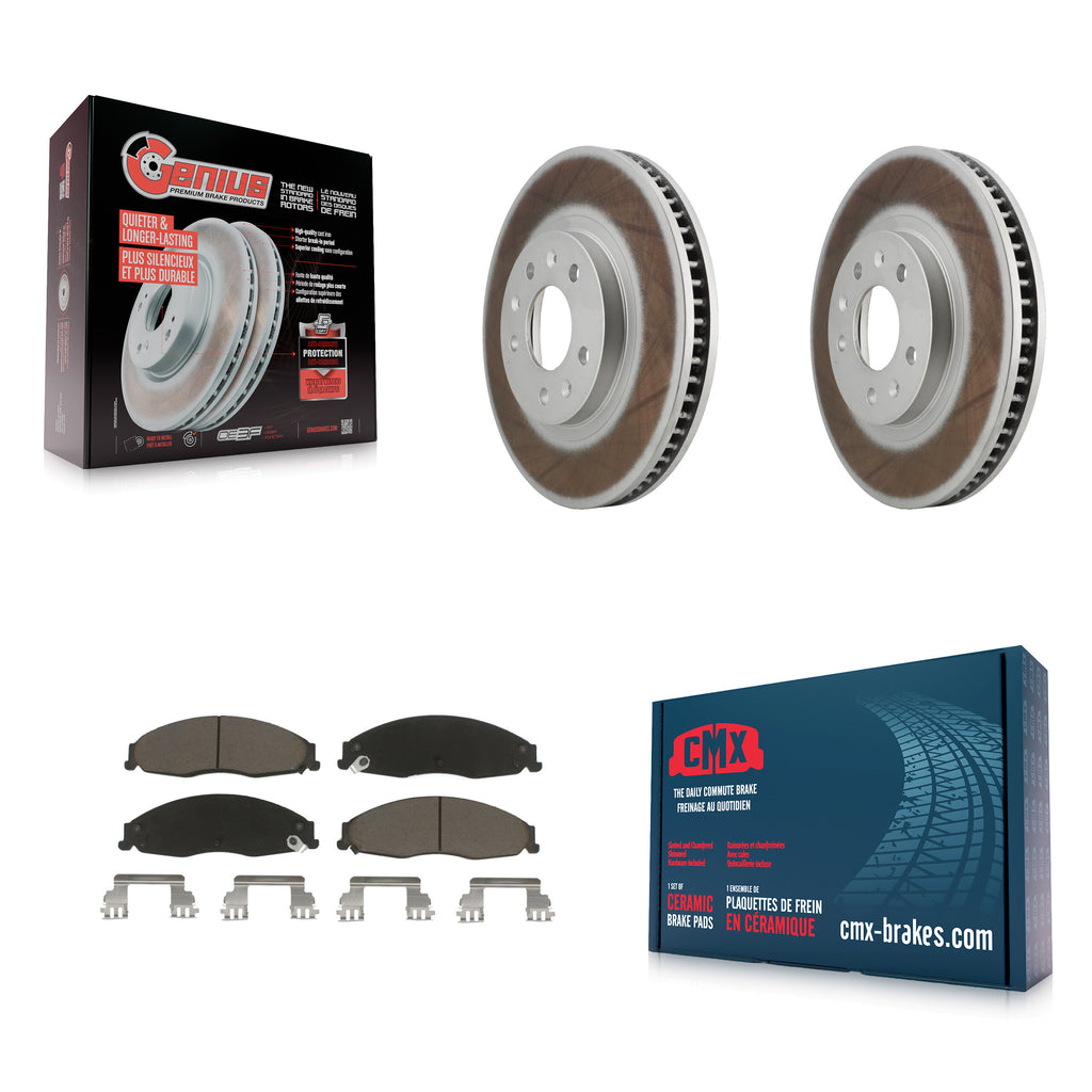 Front Coat Brake Rotor Ceramic Pad Kit For Cadillac CTS With Standard Suspension