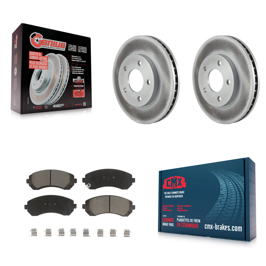 Front Coated Disc Brake Rotor Ceramic Pad Kit For Buick Rendezvous Pontiac Aztek