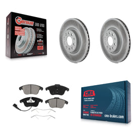 Front Coat Disc Brake Rotor Ceramic Pad Kit For Volkswagen Passat Tiguan Audi Q3