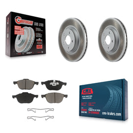 Front Coated Brake Rotor Ceramic Pad Kit For Ford Escape Volvo C-Max S40 C70 C30