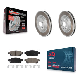 Front Coated Disc Brake Rotors And Ceramic Pads Kit For Cadillac SRX Saab 9-4X