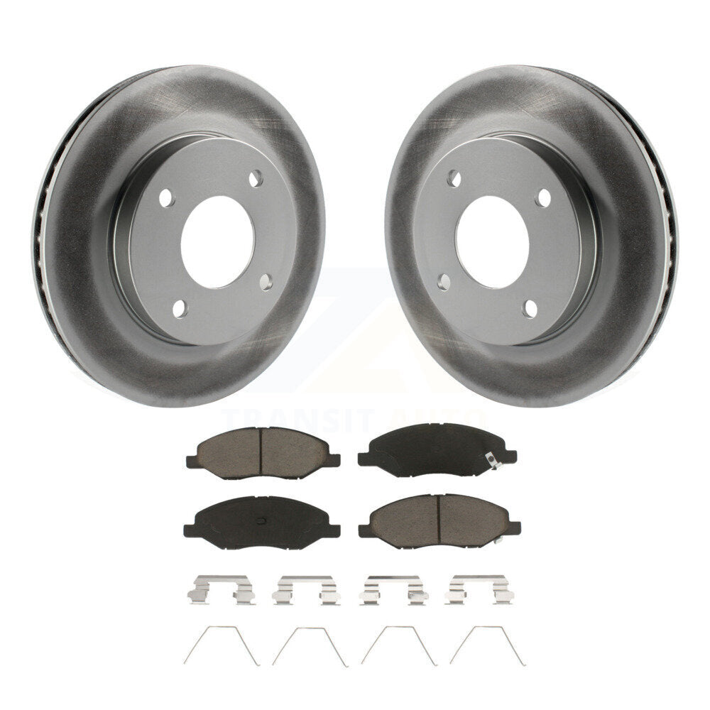 Front Coated Disc Brake Rotors & Ceramic Pad Kit For 2009-2011 Nissan Versa 1.6L