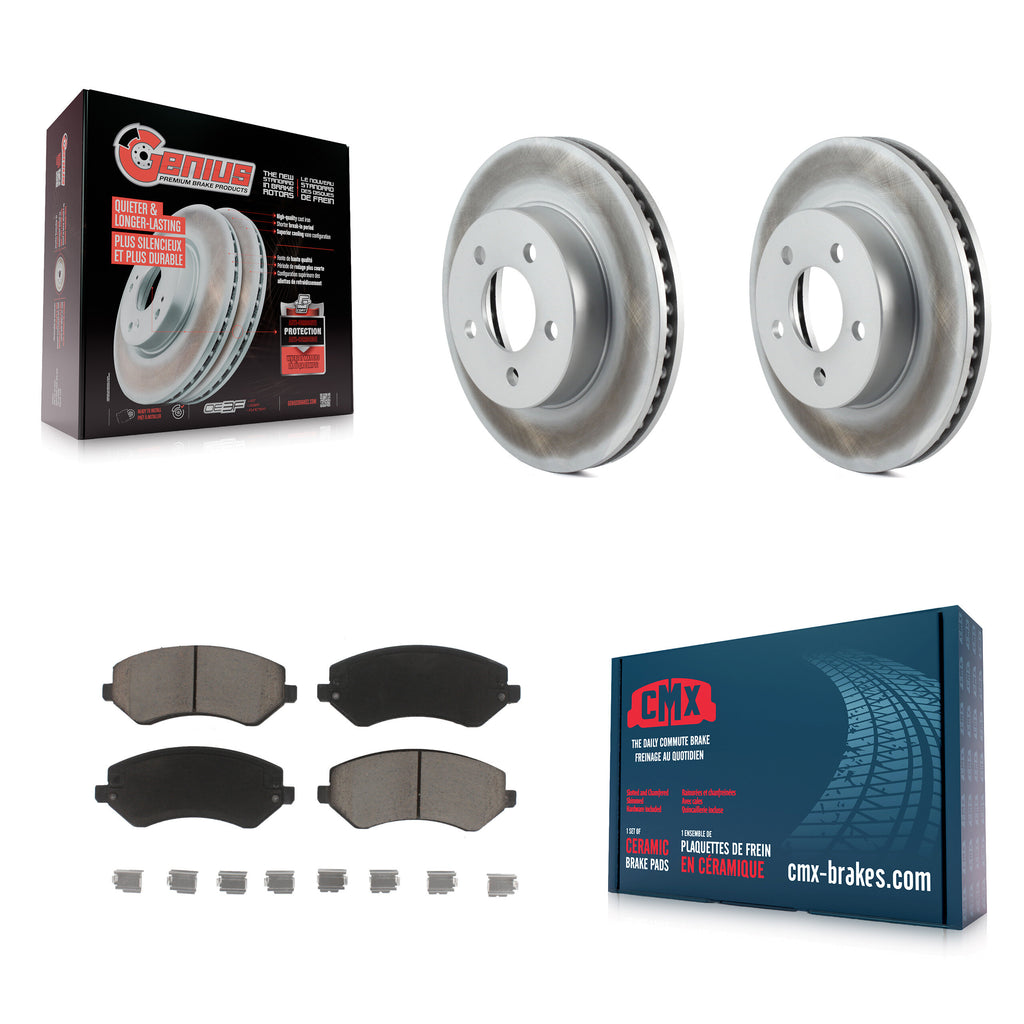 [Front] 2002-2007 Jeep Liberty Premium Coated Rotors & Ceramic Pads Brake Kit For Max Braking