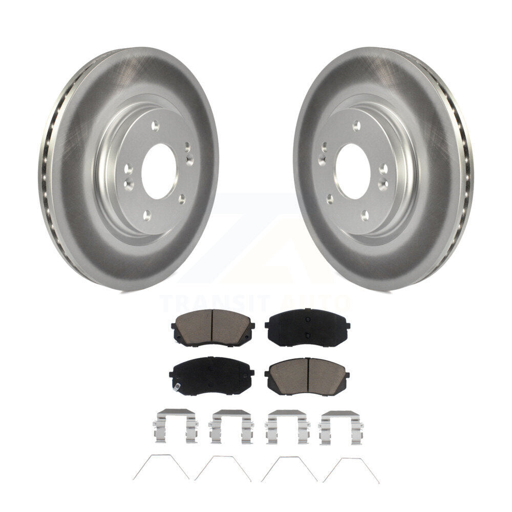 Front Coat Disc Brake Rotor Ceramic Pad Kit For Kia Soul Hyundai Kona Elantra GT