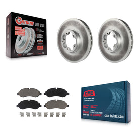 Front Coated Disc Brake Rotor & Ceramic Pad Kit For Ford Transit-250 Transit-350