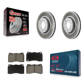 [Front] 2005-2007 Volvo V70 R Premium Coated Rotors & Ceramic Pads Brake Kit For Max Braking