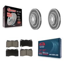 Load image into Gallery viewer, [Front] 2005-2007 Volvo V70 R Premium Coated Rotors &amp; Ceramic Pads Brake Kit For Max Braking