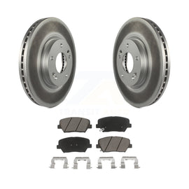 Front Coated Disc Brake Rotor & Ceramic Pad Kit For Kia Sorento Hyundai Santa Fe
