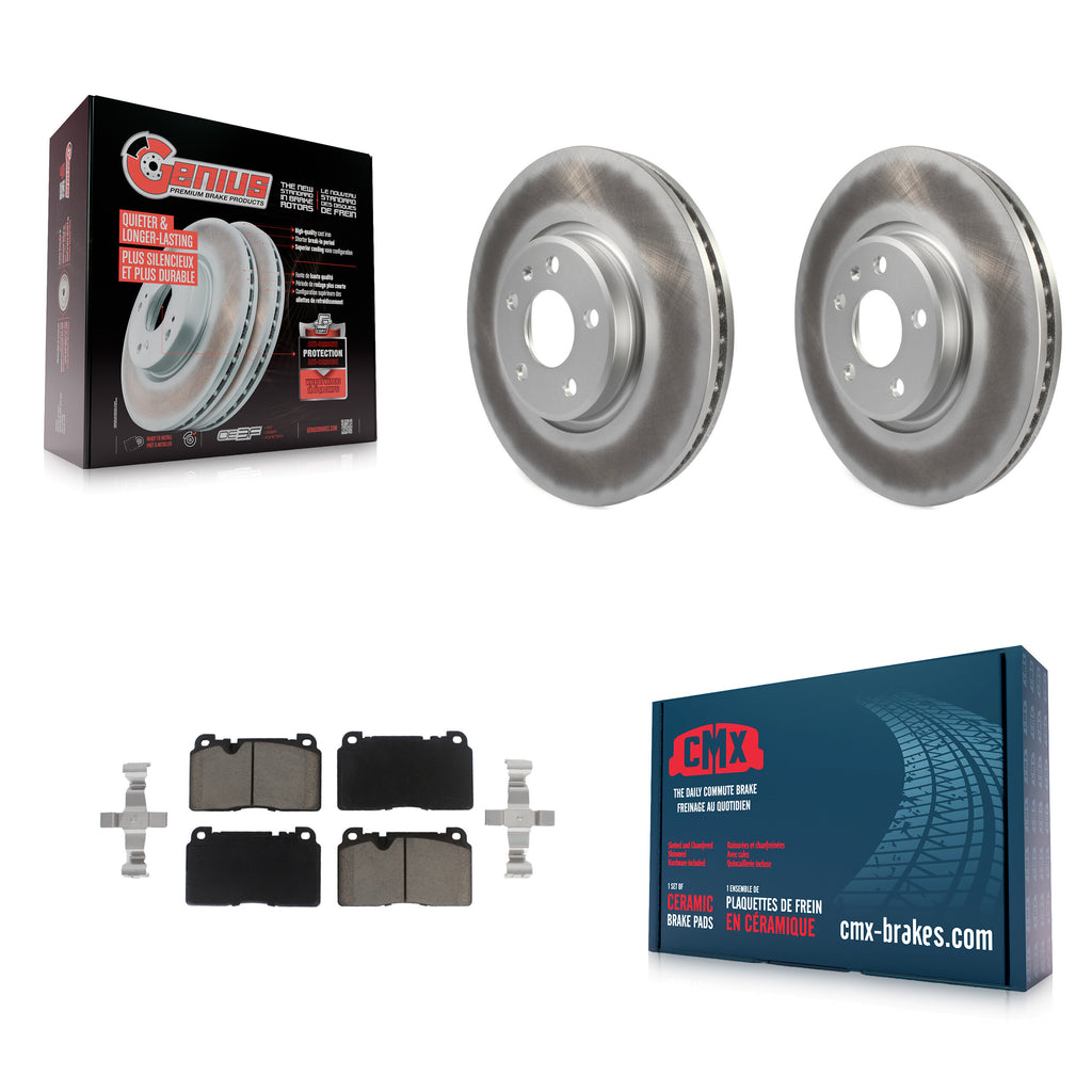 Front Coated Disc Brake Rotors And Ceramic Pads Kit For Audi Q5