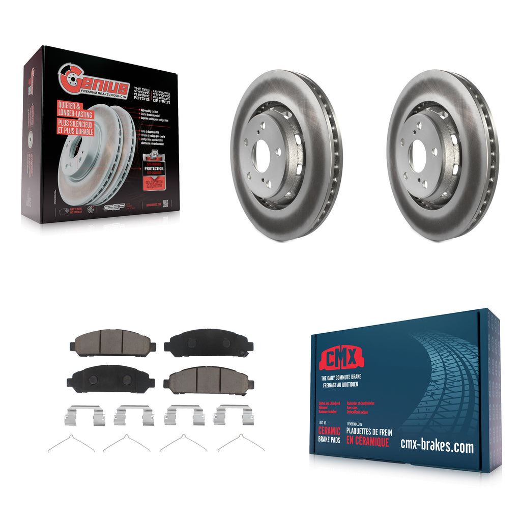 [Front] 2009-2016 Toyota Venza Premium Coated Rotors & Ceramic Pads Brake Kit For Max Braking