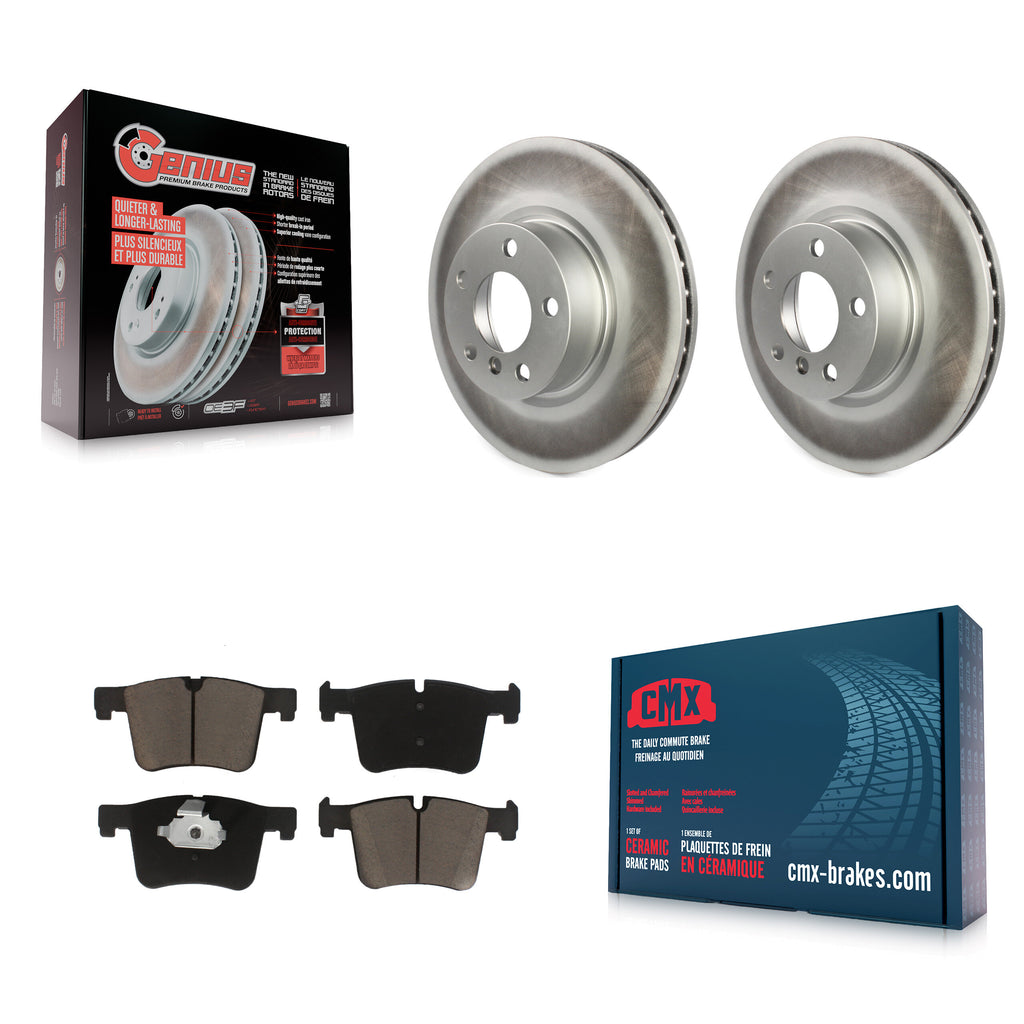 Front Coated Disc Brake Rotors And Ceramic Pads Kit For BMW X3 X4