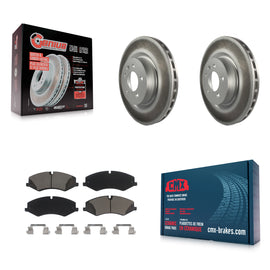 Front Coat Brake Rotors Ceramic Pad Kit For Land Rover Range Sport LR4 Discovery