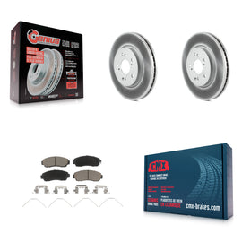 Front Coated Disc Brake Rotors & Ceramic Pad Kit For Honda CR-V Crosstour Accord