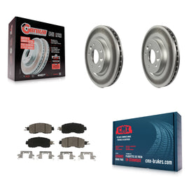 Front Coated Disc Brake Rotors And Ceramic Pads Kit For Nissan LEAF