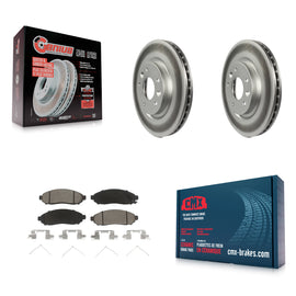 Front Coated Disc Brake Rotors And Ceramic Pads Kit For Nissan LEAF