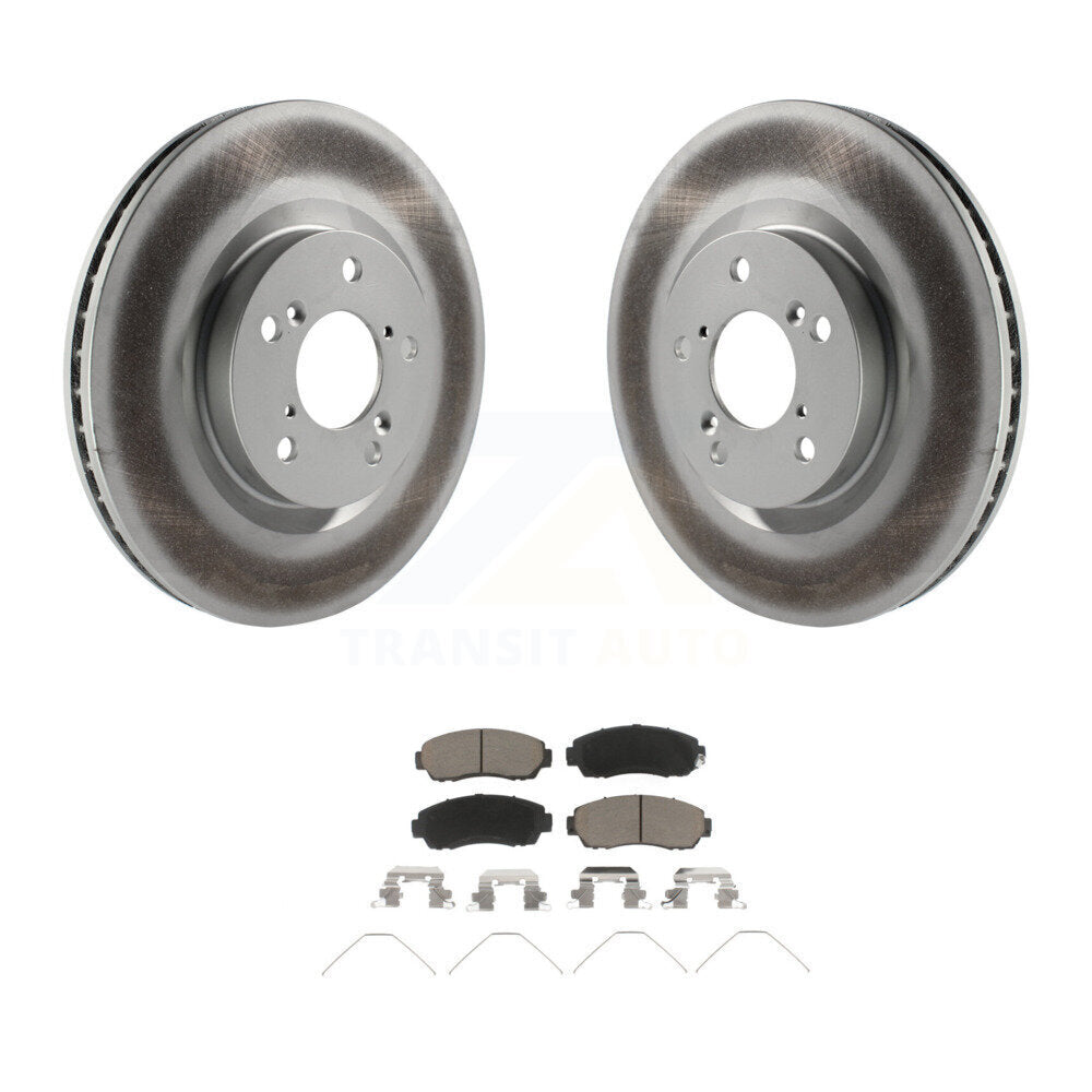 Front Coated Disc Brake Rotors And Ceramic Pads Kit For 2011-2014 Honda Odyssey