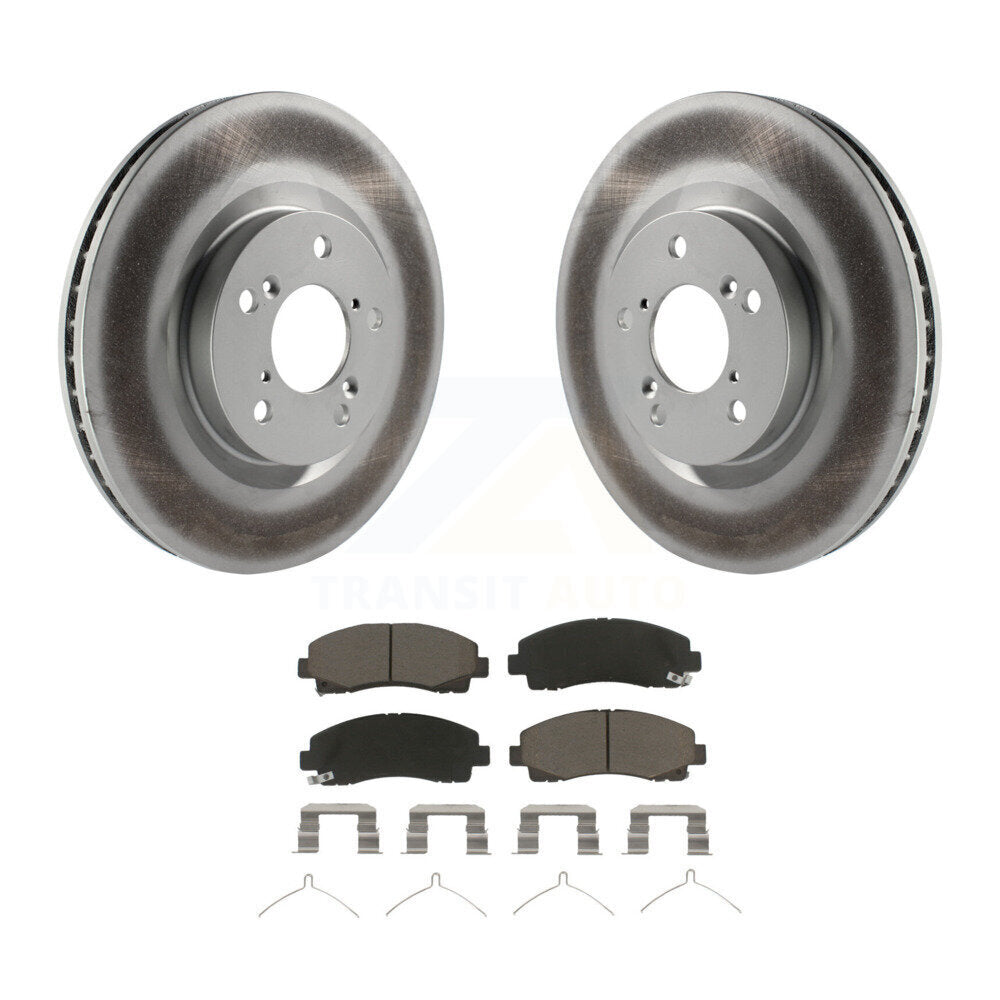 Front Coated Disc Brake Rotors And Ceramic Pads Kit For 2009-2014 Acura TL