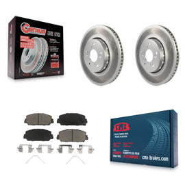 Front Coated Disc Brake Rotors And Ceramic Pads Kit For Acura RDX ILX