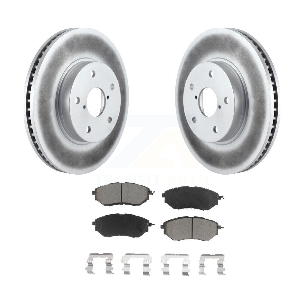 Front Coated Disc Brake Rotors And Ceramic Pads Kit For 2015 Subaru Legacy 2.5L