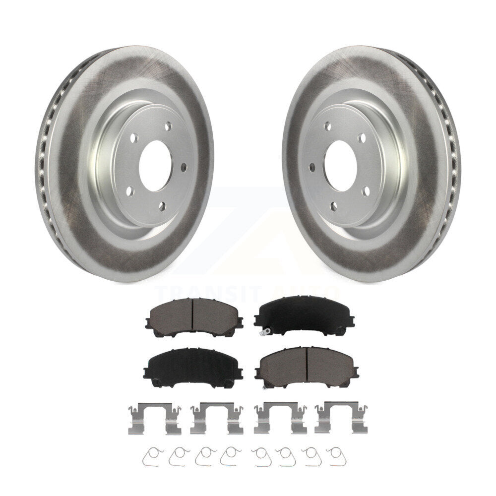 Front Coated Disc Brake Rotors And Ceramic Pads Kit For INFINITI Q50 QX50 Q60