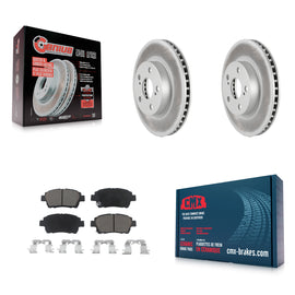 [Front] 2004-2009 Toyota Prius Premium Coated Rotors & Ceramic Pads Brake Kit For Max Braking