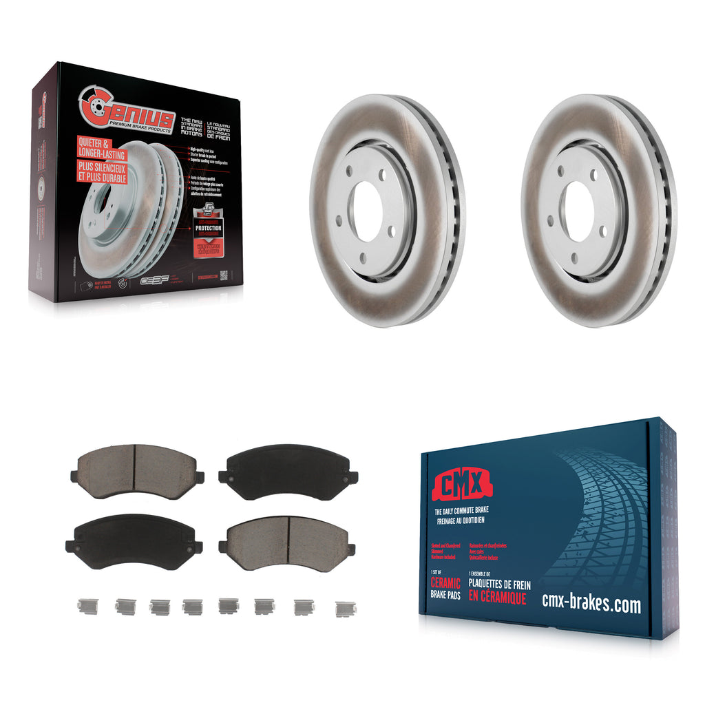 Front Coated Brake Rotor Ceramic Pad Kit For Dodge Chrysler Town & Country Grand