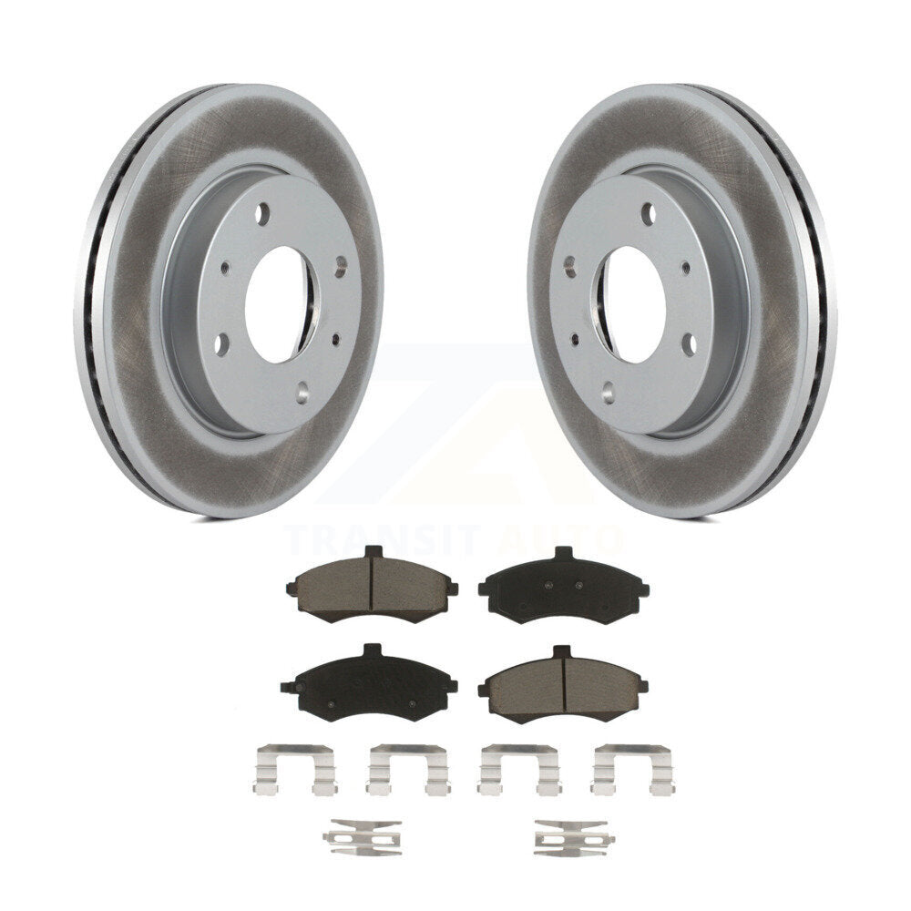 Front Coated Disc Brake Rotors And Ceramic Pads Kit For Hyundai Elantra