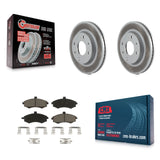 Front Coated Disc Brake Rotors And Ceramic Pads Kit For Hyundai Elantra