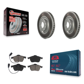 Front Coated Disc Brake Rotors And Ceramic Pads Kit For Audi A6 Quattro
