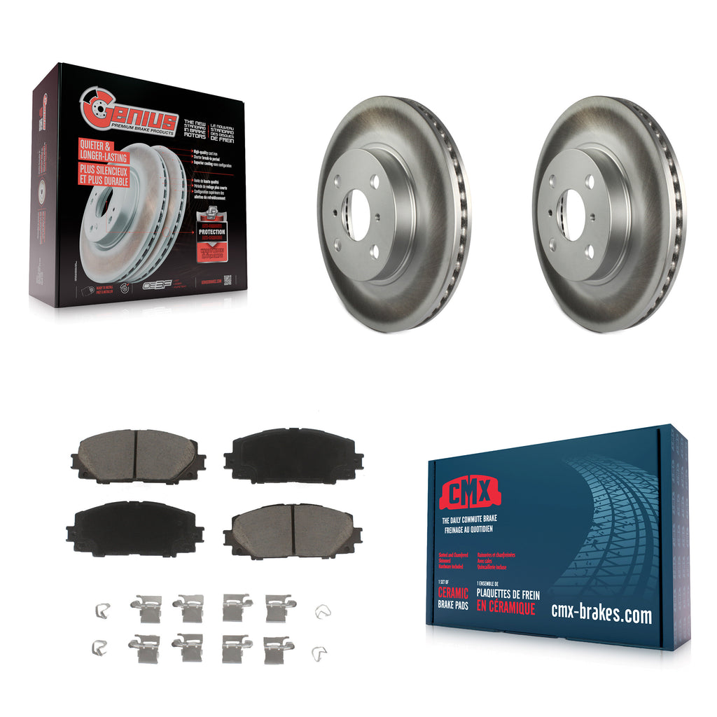 Front Coated Disc Brake Rotors Ceramic Pad Kit For Toyota Yaris Prius C Scion iQ