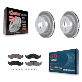 Front Coat Brake Rotor Ceramic Pad Kit For Jeep Wrangler Cherokee Grand Wagoneer