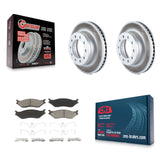 Front Coated Brake Rotor & Ceramic Pad Kit For Ford F-450 Super Duty F-550 CF500