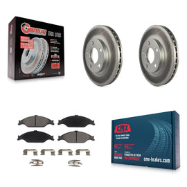 Front Coated Disc Brake Rotors And Ceramic Pads Kit For Ford Mustang