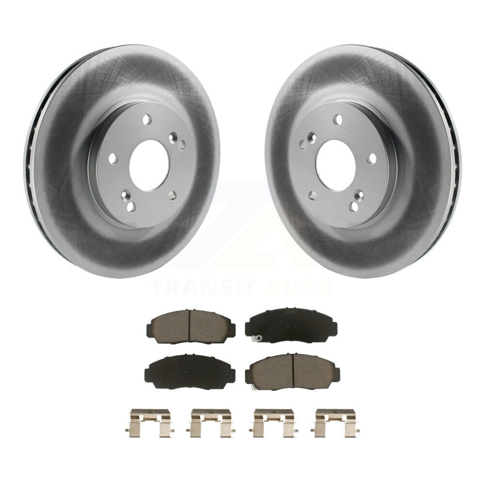 Front Coated Disc Brake Rotor & Ceramic Pad Kit For Honda Accord Acura TL TSX CL