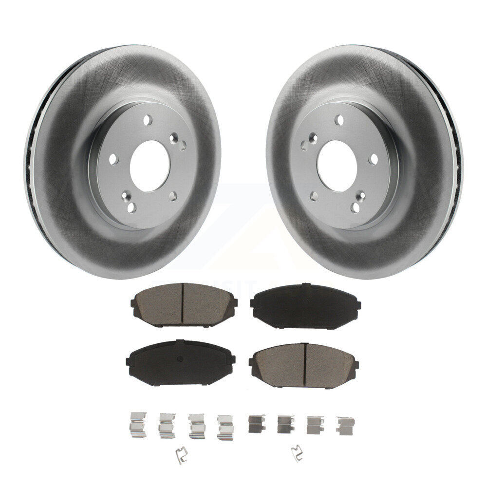 Front Coated Disc Brake Rotors And Ceramic Pads Kit For Honda Odyssey Acura MDX