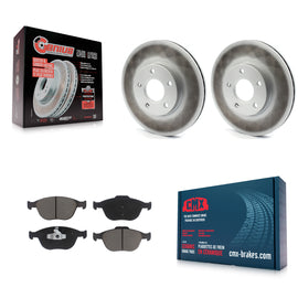 [Front] 2010-2013 Ford Transit Connect Premium Coated Rotors & Ceramic Pads Brake Kit For Max Braking