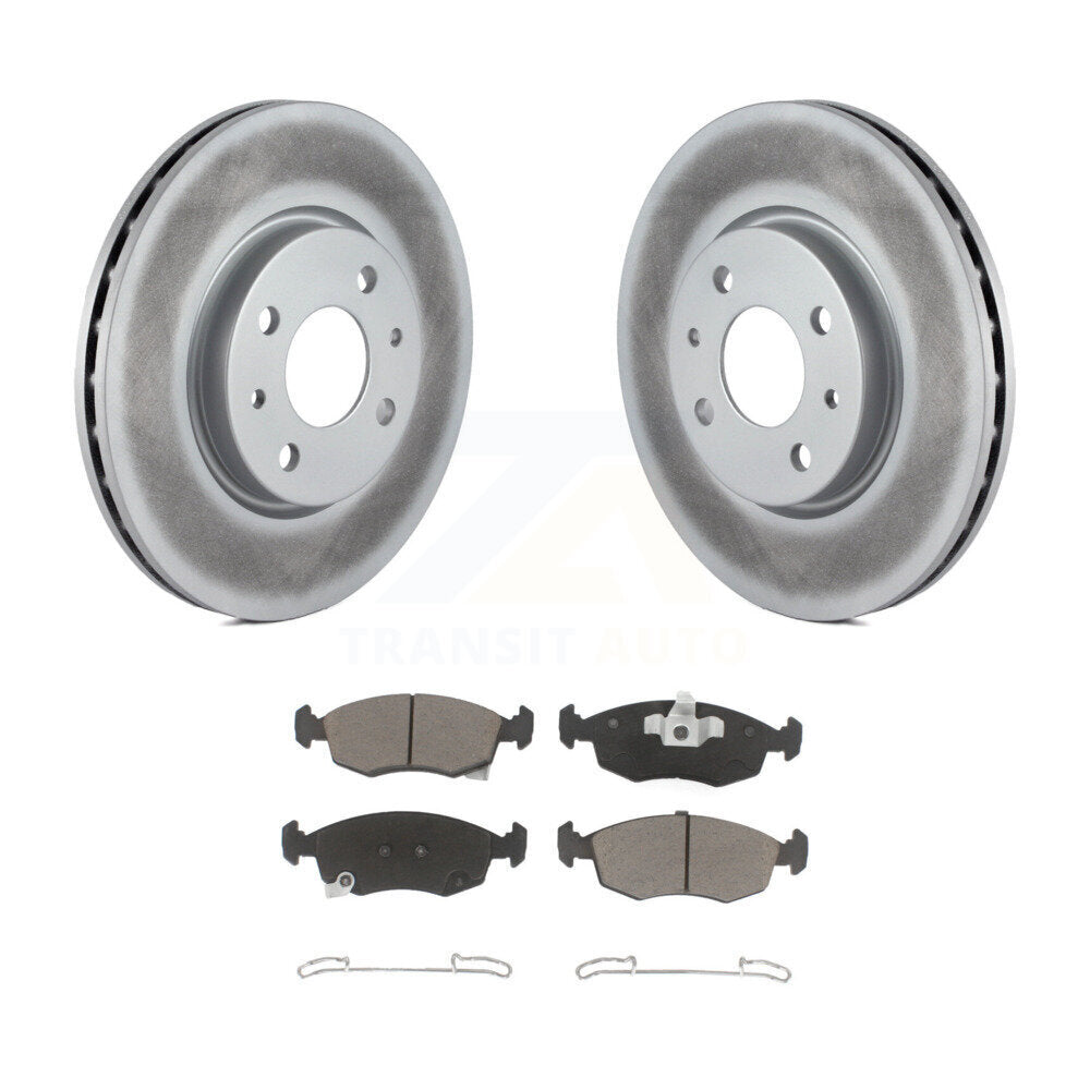 Front Coated Disc Brake Rotors And Ceramic Pads Kit For Fiat 500