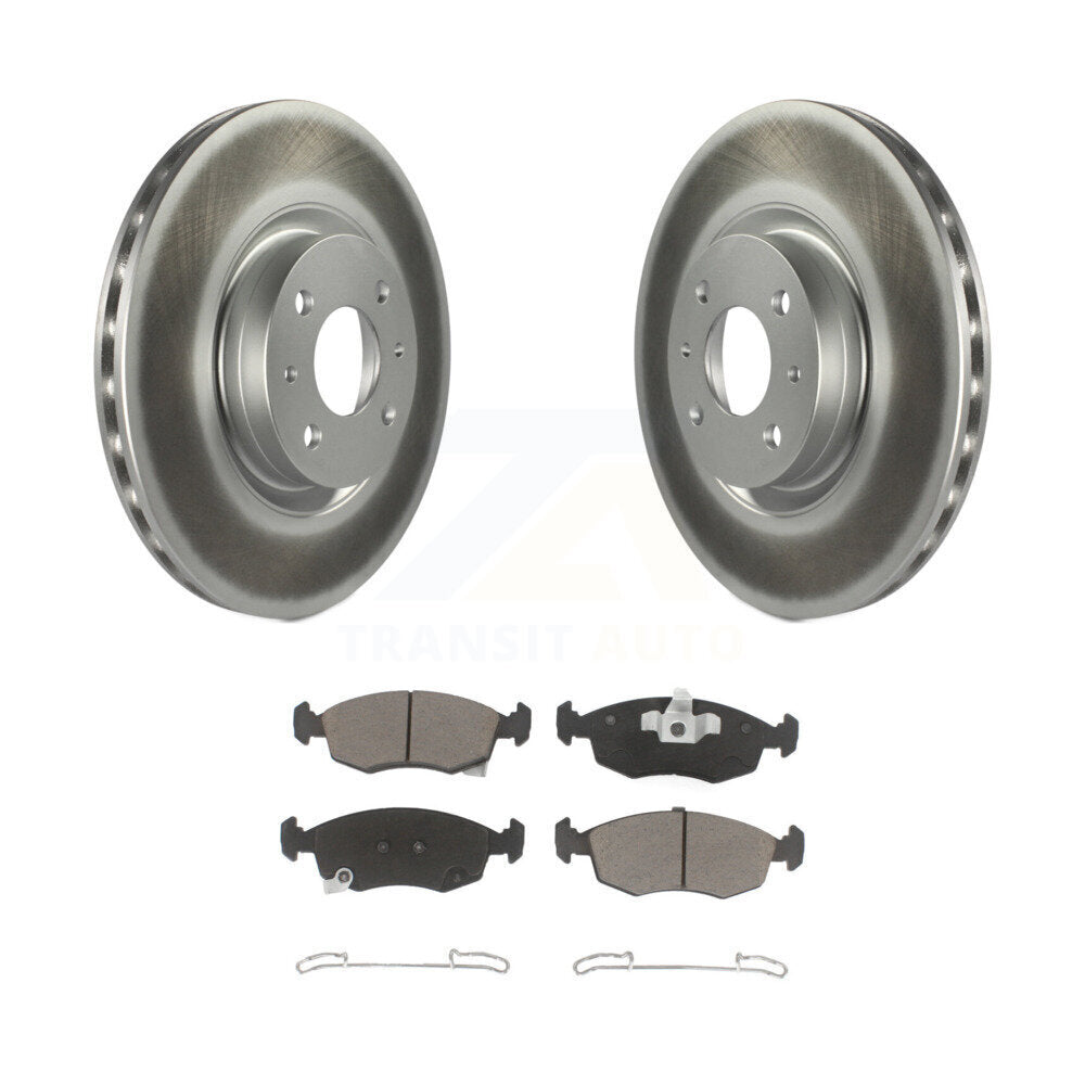 Front Coated Disc Brake Rotors And Ceramic Pads Kit For Fiat 500