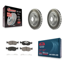 Charger l'image dans la galerie, Front Coated Disc Brake Rotors And Ceramic Pads Kit For Fiat 500