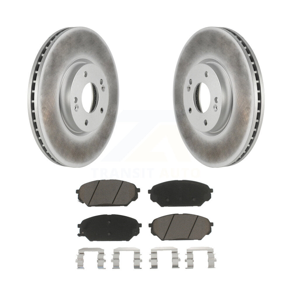 Front Coated Disc Brake Rotor And Ceramic Pad Kit For 2007-2012 Hyundai Veracruz