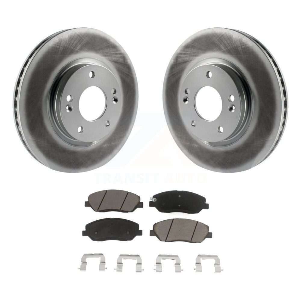 Front Coated Disc Brake Rotor And Ceramic Pad Kit For 2007-2009 Hyundai Santa Fe