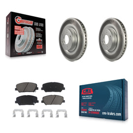Front Coated Disc Brake Rotors And Ceramic Pads Kit For Hyundai Genesis Coupe