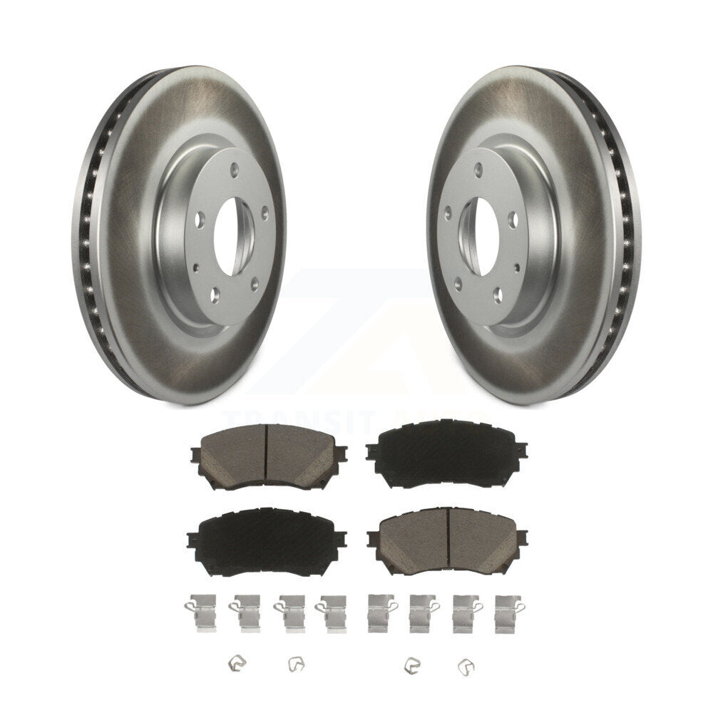 Front Coated Disc Brake Rotors And Ceramic Pads Kit For Mazda 6